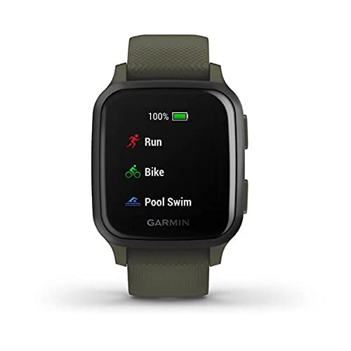 Garmin Venu Sq Music, GPS Fitness Smartwatch, Moss/Slate 15