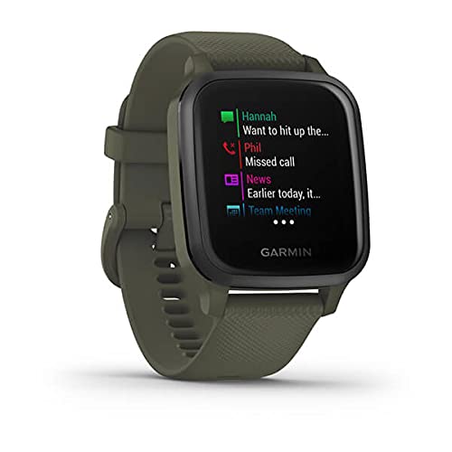 Garmin Venu Sq Music, GPS Fitness Smartwatch, Moss/Slate 12