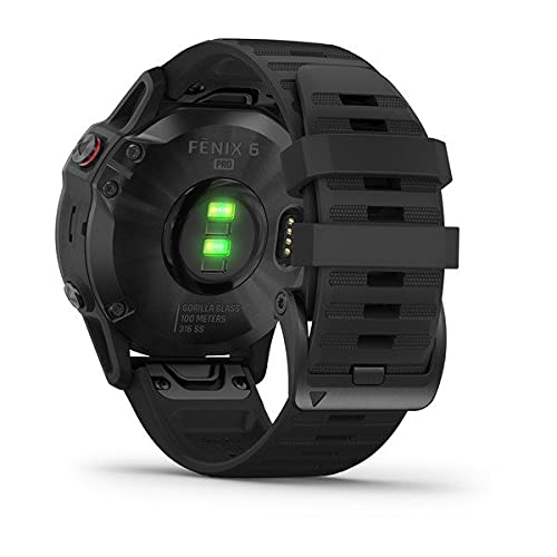 Garmin Fenix 6 Pro, Premium Multisport GPS Smartwatch, Black With Black Band 20