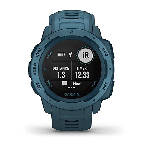 Garmin Instinct, Rugged Outdoor GPS Watch, Lakeside Blue 19