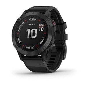 Garmin Fenix 6 Pro, Premium Multisport GPS Smartwatch, Black With Black Band