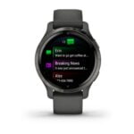 Garmin Venu 2S, GPS Fitness Smartwatch, Slate Stainless Steel Bezel with Graphite Case 37
