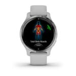 Garmin Venu 2S, GPS Fitness Smartwatch, Silver Stainless Steel Bezel with Mist Gray Band 38