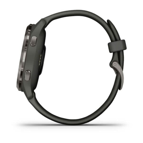 Garmin Venu 2S, GPS Fitness Smartwatch, Slate Stainless Steel Bezel with Graphite Case 25