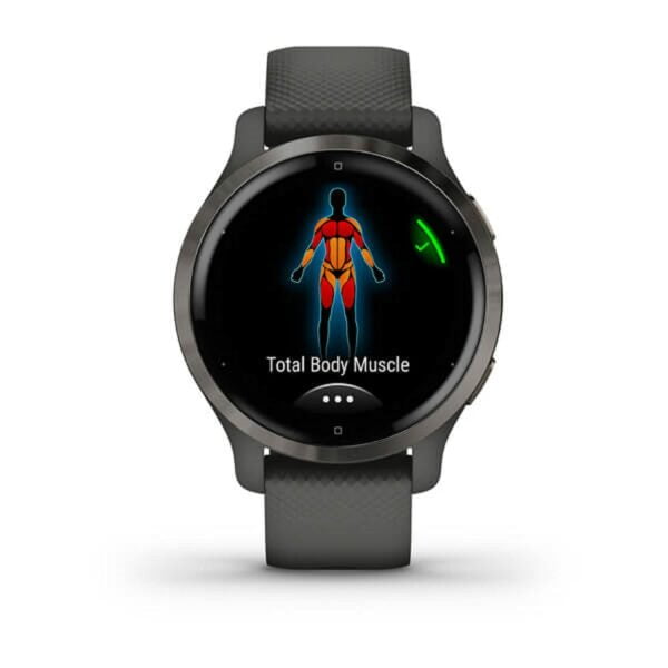 Garmin Venu 2S, GPS Fitness Smartwatch, Slate Stainless Steel Bezel with Graphite Case 23