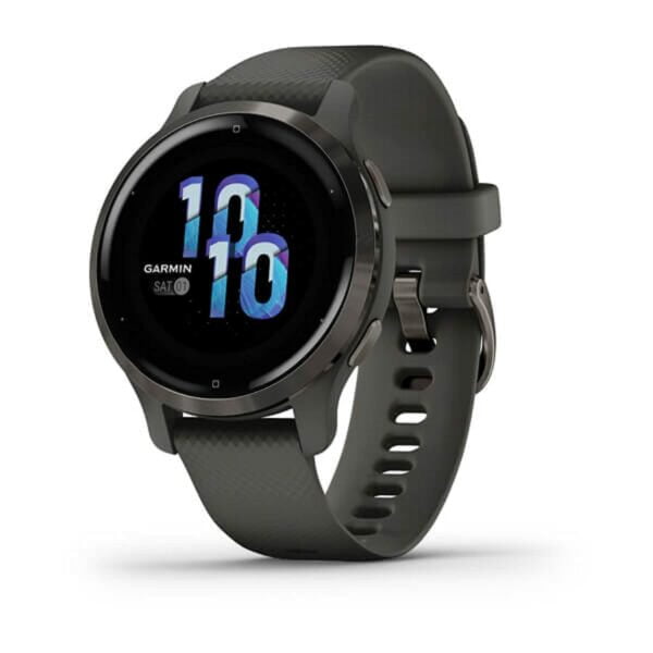 Garmin Venu 2S, GPS Fitness Smartwatch, Slate Stainless Steel Bezel with Graphite Case 18