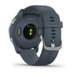 Garmin Venu 2, GPS Fitness Smartwatch, Silver Stainless Steel Bezel with Granite Blue Band 41