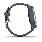 Garmin Venu 2, GPS Fitness Smartwatch, Silver Stainless Steel Bezel with Granite Blue Band 39