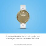 Garmin Lily, Stylish Fitness Smartwatch, Light Gold Bezel with White Case and Italian Leather Band, 1 inch 19