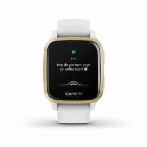 Garmin Venu Sq, GPS Smartwatch with Bright Touchscreen Display, Up to 6 Days of Battery Life, Light Gold and White 3
