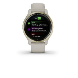 Garmin Venu 2S, Smaller-Sized GPS Smartwatch with Advanced Health Monitoring and Fitness Features, Light Gold Bezel with Tan Case and Silicone Band 3