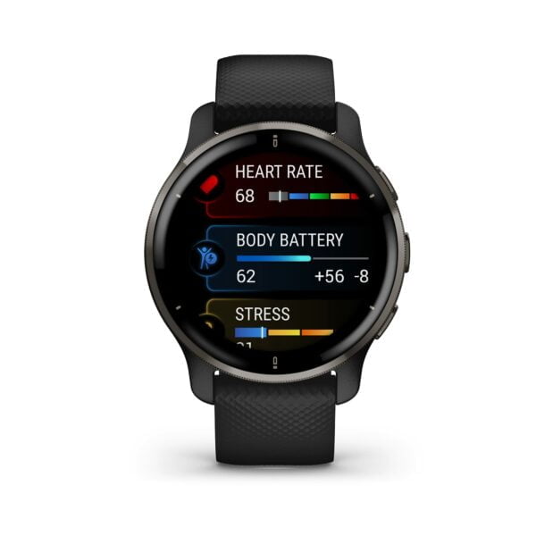 Garmin Venu 2 Plus, GPS Smartwatch with Call and Text, Advanced Health Monitoring and Fitness Features, Slate with Black Band 9