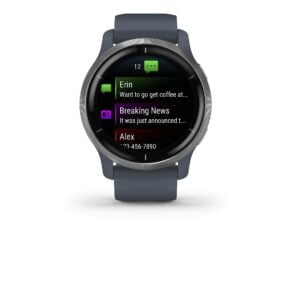 Garmin Venu 2, GPS Smartwatch with Advanced Health Monitoring and Fitness Features, Silver Bezel with GraniteBlue Case and Silicone Band 3