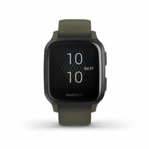 Garmin Venu Sq Music, GPS Smartwatch with Bright Touchscreen Display, Features Music and Up to 6 Days of Battery Life, Rose Gold with Tan Band 21