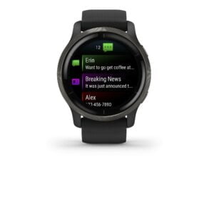 Garmin Venu 2, GPS Smartwatch with Advanced Health Monitoring and Fitness Features, Slate Bezel with Black Case and Silicone Band 3