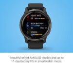 Garmin Venu 2, GPS Smartwatch with Advanced Health Monitoring and Fitness Features, Slate Bezel with Black Case and Silicone Band 22