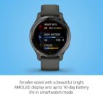 Garmin Venu 2S, Smaller-Sized GPS Smartwatch with Advanced Health Monitoring and Fitness Features, Slate Bezel with Graphite Case and Silicone Band 22