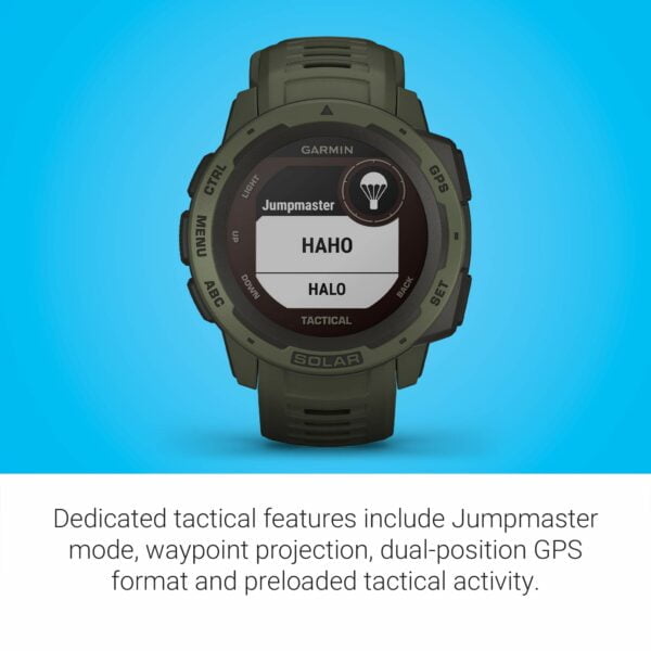 Garmin Instinct Solar, Tactical Edition, Rugged Outdoor GPS Watch, Moss 11