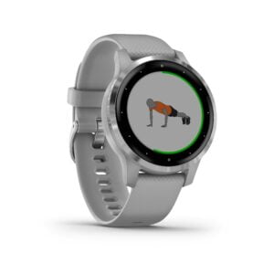 Garmin Vivoactive 4S, GPS Fitness Smartwatch, Powder Grey with Silver Hardware 3