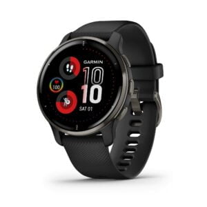 Garmin Venu 2, GPS Smartwatch with Advanced Health Monitoring and Fitness Features, Silver Bezel with GraniteBlue Case and Silicone Band 20