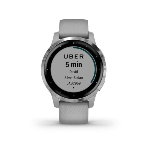 Garmin Vivoactive 4S, GPS Fitness Smartwatch, Powder Grey with Silver Hardware 14