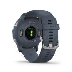 Garmin Venu 2, GPS Fitness Smartwatch, Silver Stainless Steel Bezel with Granite Blue Band 3