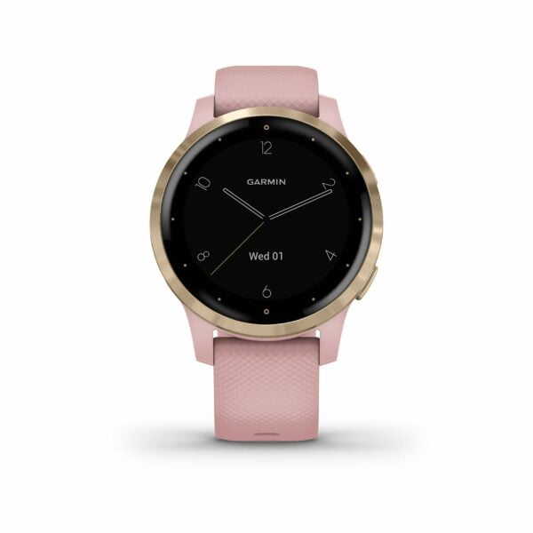 Garmin Vivoactive 4S, GPS Fitness Smartwatch, Rose Pink & Light Gold Small 10
