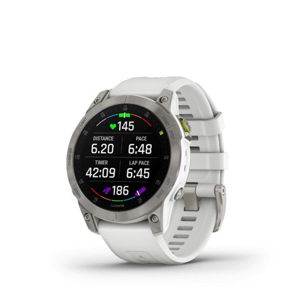 Garmin epix® (Gen 2), Silver Titanium with Carrera White Silicone Band, Premium Active Smartwatch 10