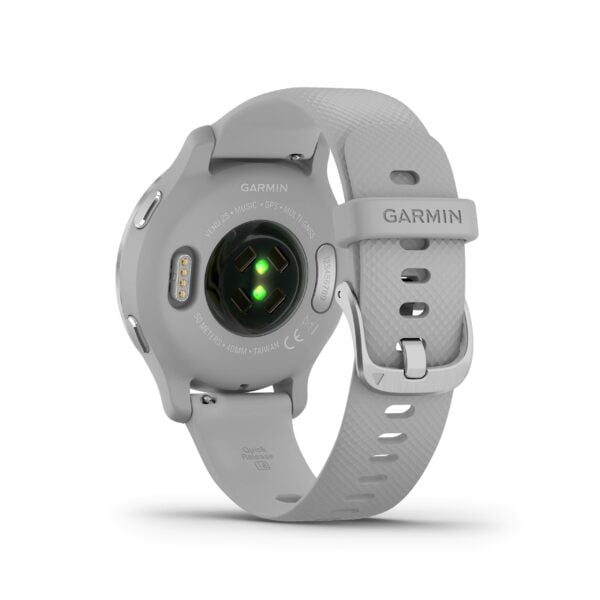 Garmin Venu 2S, GPS Fitness Smartwatch, Silver Stainless Steel Bezel with Mist Gray Band 18