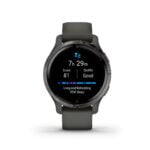 Garmin Venu 2S, GPS Fitness Smartwatch, Slate Stainless Steel Bezel with Graphite Case 44
