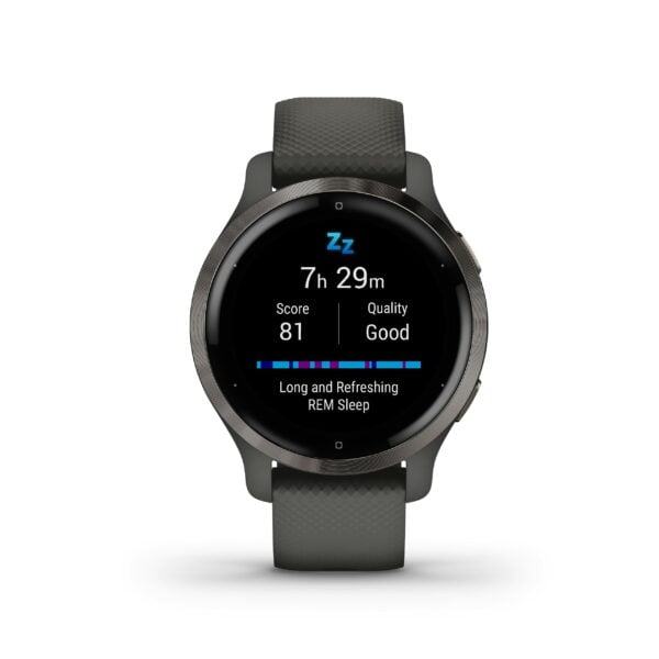 Garmin Venu 2S, GPS Fitness Smartwatch, Slate Stainless Steel Bezel with Graphite Case 28