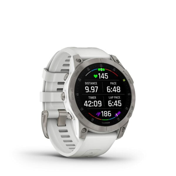 Garmin epix® (Gen 2), Silver Titanium with Carrera White Silicone Band, Premium Active Smartwatch 13