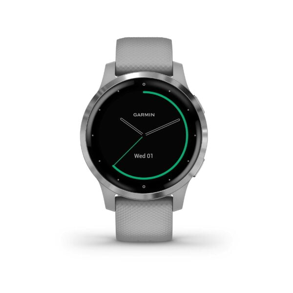 Garmin Vivoactive 4S, GPS Fitness Smartwatch, Powder Grey with Silver Hardware 10