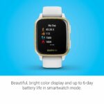 Garmin Venu Sq, GPS Fitness Smartwatch, White/Light Gold 35