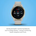 Garmin Venu 2S, Smaller-Sized GPS Smartwatch with Advanced Health Monitoring and Fitness Features, Light Gold Bezel with Tan Case and Silicone Band 19