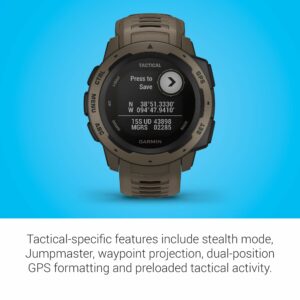 Garmin Instinct Tactical, Rugged Outdoor GPS Watch, Coyote Tan 3