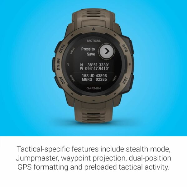 Garmin Instinct Tactical, Rugged Outdoor GPS Watch, Coyote Tan 13