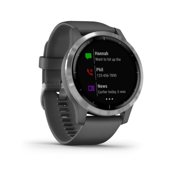 Garmin Vivoactive 4, GPS Fitness Smartwatch, Shadow Grey & Silver 12