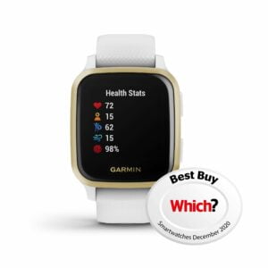 Garmin Venu Sq, GPS Fitness Smartwatch, White/Light Gold 3