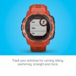 Garmin Instinct Solar, Rugged Outdoor GPS Watch, Flame Red 17