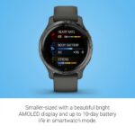 Garmin Venu 2S, Smaller-Sized GPS Smartwatch with Advanced Health Monitoring and Fitness Features, Slate Bezel with Graphite Case and Silicone Band 18