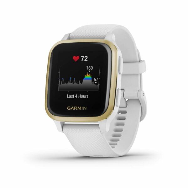 Garmin Venu Sq, GPS Fitness Smartwatch, White/Light Gold 24