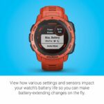 Garmin Instinct Solar, Rugged Outdoor GPS Watch, Flame Red 18
