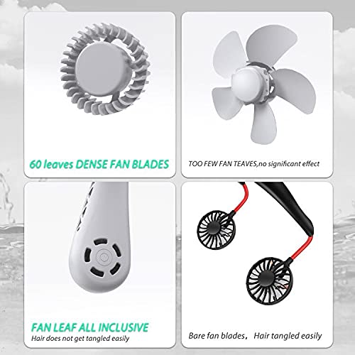 Portable Neck Fan, bladeless neck fan ,for Indoor Outdoor Travelling,USB Rechargeable Personal Fan, Rechargeable, Headphone Design,3 Speeds Operated Adjustable,neck fans for women 11