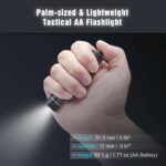 LUMINTOP EDC AA Flashlight Max 600 Lumens EDC Flashlight 5 Outputs LED Pocket Flashlight Compatible with AA / 14500 Li-ion Battery, IP68 Waterpoof Everyday Carry Mini Flashlight (Cool White) 21