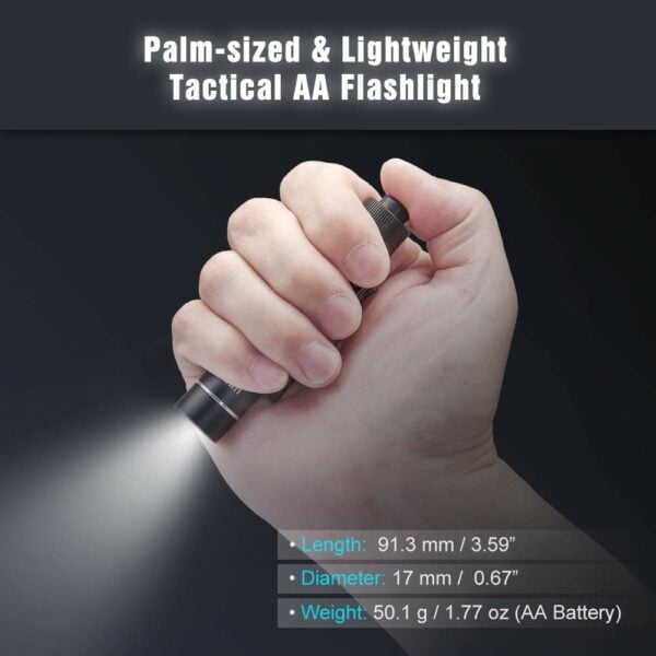LUMINTOP EDC AA Flashlight Max 600 Lumens EDC Flashlight 5 Outputs LED Pocket Flashlight Compatible with AA / 14500 Li-ion Battery, IP68 Waterpoof Everyday Carry Mini Flashlight (Cool White) 13