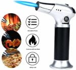 Culinary Butane Torch, Luxerlife Kitchen Refillable Butane Blow Torch with Safety Lock and Adjustable Flame for Crafts Cooking BBQ Baking Brulee Creme Desserts DIY Soldering(Butane Gas Not Included) 25