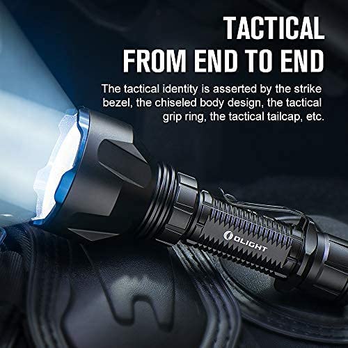 Olight Warrior X Turbo 1100 Lumens Tail Switch Tactical Flashlight, LED Torch 1000 Meters Throw, IPX8 Waterproof with Rechargeable Battery, Holster, Lanyard etc 13