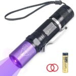 Blacklight 365nm UV Flashlight with LG UV LED Source 3 Watts High Power, Black Filter Lens, strong beam for UV Glue Curing, Pet Urine Detector Light, Leak Detector 18
