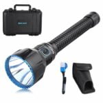 OLIGHT Javelot Turbo Flashlight 1300 Lumens LED Torch 1300 Meters Throw, Rechargeable Dual-Switch Light MCC3 Charging Cable Powered by 2X 5000mAh Batteries, for Search & Rescue 18